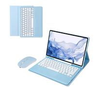 NXCVBNKZJ kuaijiexiaopu Magnetic QWERTY Keyboard Tablet Leather Case Suitable for Samsung Galaxy Tab S8Plus-X800/X806 12.4 Inches(Sky Blue+Keyboard)
