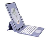 NXCVBNKZJ kuaijiexiaopu Magnetic Touch Round Keycap Keyboard Protective Case Suitable for iPad Pro 11 Inch 2022/2021/2020(Lavender Purple)