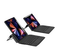 NXCVBNKZJ kuaijiexiaopu Magnetic Touch Round Keycap Keyboard Protective Case Suitable for iPad Pro 11 Inch 2022/2021/2020(Negro)
