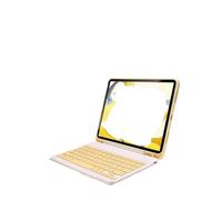 NXCVBNKZJ kuaijiexiaopu QWERTY Keyboard Pen Slot Leather Protective Case Compatible with iPad Air 11 (2025)/Air4/5/6-10.9 Inch Universal(Yellow+Keyboard)