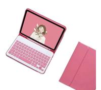 NXCVBNKZJ kuaijiexiaopu QWERTY Keyboard Tablet Leather Protective Case Suitable for iPad Air11 2025/Air4/5/6-10.9-Inch Universal(Begonia Red+Keyboard)