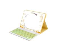 NXCVBNKZJ kuaijiexiaopu QWERTY Keyboard Tablet Leather Protective Case Suitable for iPad Air11 2025/Air4/5/6-10.9-Inch Universal(Yellow+Backlit Keyboard)