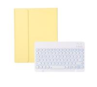 NXCVBNKZJ kuaijiexiaopu QWERTY Round Keycaps Keyboard Protective Case Compatible with iPad Pro 11-Inch 2024 Universal(Yellow+Backlit+Keyboard)
