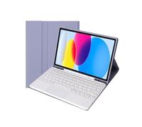 NXCVBNKZJ kuaijiexiaopu Round Keycap Keyboard Leather Protective Case Suitable for iPad Pro 11 Inch (2024)(Lavender Gray+Touch Keyboard)