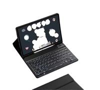 NXCVBNKZJ kuaijiexiaopu Teclado con Ranura for lápiz, Funda de Piel sintética Compatible con Samsung Galaxy Tab S11 SM-X730/X736B de 11 Pulgadas (2025)(Black+Backlit Keyboard)