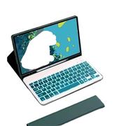 NXCVBNKZJ kuaijiexiaopu Teclado con Ranura for lápiz, Funda de Piel sintética Compatible con Samsung Galaxy Tab S11 SM-X730/X736B de 11 Pulgadas (2025)(Dark Green+Backlit Keyboard)