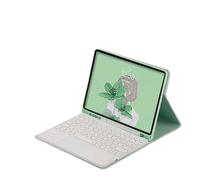 NXCVBNKZJ kuaijiexiaopu Teclado táctil con Teclas Redondas, Funda Protectora Compatible con Samsung Galaxy Tab S11 SM-X730/X736B de 11 Pulgadas (2025)(Matcha Green+White Keyboard)