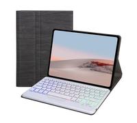 NXCVBNKZJ kuaijiexiaopu Universal Keyboard Wood Texture Leather Protection Case Suitable for Microsoft Surface Go 2/3 10 Inch Universal(Black+White Backlit Keyboard)