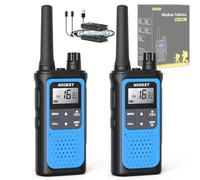 NXGKET Walkie Talkie Profesional Recargable,PMR 446 Sin Licencia Radiocomunicación,Largo Alcance con 1800mAh Batería Incorporada,16 Canales Radio LCD Pantalla para Camping,2pcs