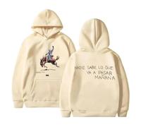 NXKAFAH Sudadera con Capucha de Gran tamaño para Hombre y Mujer, de Lana, Estilo Hip Hop, Rapero Bad Bunny, Nadie Sabe lo Que va a Pasar mañana, Sudadera con Capucha para Hombre