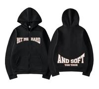 NXKAFAH Sudadera con Capucha y Cremallera Hit Me Hard and Soft Tour Merch para Hombre y Mujer, Jersey de Moda Hip Hop, Sudadera con Capucha y Cremallera, Chaqueta, Regalo para Fans