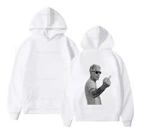 NXKAFAH Sudadera con Capucha y Pose de Dedo Medio de Anthony Bourdain con Estampado Unisex de Ropa de Calle Estilo Hip Hop, Moda de otoño e Invierno, Tops y Ropa