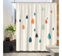 NXMYDBD Cortina de Ducha con diseño Creativo de Gotas de Lluvia para decoración de baño, Tela de poliéster, Incluye Ganchos 135(W) x(H) 200cm