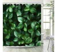 NXMYDBD Cortina de Ducha con Hojas de Jungla: Impermeable, con un diseño de exuberante vegetación Tropical para una decoración de baño Vibrante y Fresca, con Ganchos 120x220cm/(WxH)