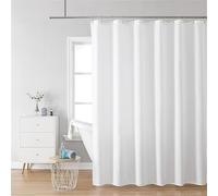 NXMYDBD Cortina de Ducha de Tela Impermeable Blanca - Cortina de Ducha Sencilla y Suave de Calidad hotelera, Liviana, Lavable a máquina - con Ganchos 180x190cm/(WxH)