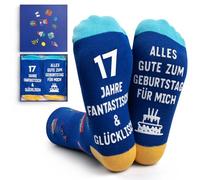 NxnChc 17 años niñas y niños niños regalos de cumpleaños conscientes de la moda caja de regalo Novelty Crew Calcetines Niña Boy ideales divertidos para amigos y familiares Rosa Negro Azul Naranja,