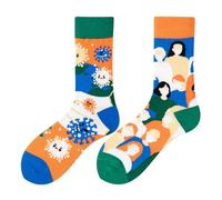 NxnChc Calcetines divertidos para mujeres y hombres unisex muchos motivos animales comida fruta deporte arte algodón regalo asimétrico patrón izquierdo y derecho, Virus, 35-42
