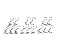 NXNONEPD 10 PCS Keychain Back Pack Purse Packpack Tote Billeteras de metal Keychains deportivos Regalos Halloween Gody Bag Clugador Invierno Atleta de esquí Key Decors Clave Suministros de llave