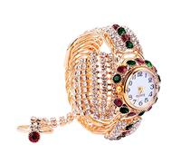 NXNONEPD 1pc Elegante brazalete de cuarzo Vigilancia para mujeres anillo de diamantes de diamantes de imitación elegante para un diseño duradero cómodo para fechas de compras Diarios