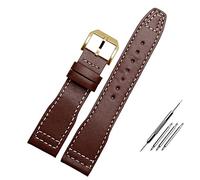 NXNONEPD 20mm 21mm Brown Black Men Watchband for IWC Pilot Mark XVIII IW327004 IW377714 Watch Strap Calf Genuine Leather Bracelet (Color : Black White Black, Size : 20mm)
