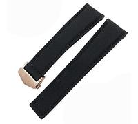 NXNONEPD 20mm 22mm Watch Bracelets Canvas Nylon Leather Strap Fold Buckle Black Band，For AQUARACER Series Band Replace