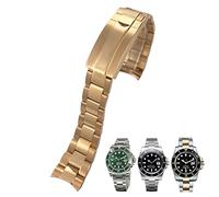 NXNONEPD 20mm 316L Stainless Steel Curved End Watchband Fit for Submariner Fine-Tuning Pull Button Clasp Watch Strap