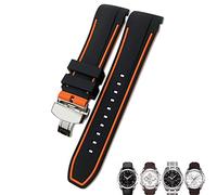 NXNONEPD 23mm 24mm Rubber Silicone Watch Strap Fit for T035 T035627 Butterfly Buckle Replacement Black Blue Curved End Watch Bands