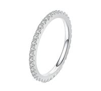 NXNONEPD Anillos de compromiso blanco para mujeres 18K, aniversario anillo de tenis de boda con diamante de laboratorio 0.57ct anillo