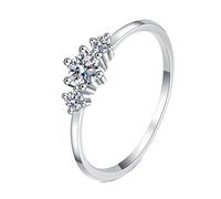 NXNONEPD Banda de anillos blancos para mujeres, anillo de bodas de 18k Band Pinky Ring With Lab Grown Diamond 0.26CT Ring