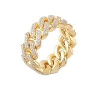 NXNONEPD Barda de boda amarilla para hombres, Band Comfort Band Band Band Band Chain con anillos de moissanite tamaño n 1/2-x 1/2