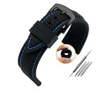 NXNONEPD Correa universal de silicona transpirable adecuado para el ajuste para el ajuste para los hombres de la banda de goma Men Wadband 20 mm 22 mm de 24 mm Accesorios de pulsera de 24 mm