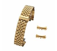NXNONEPD Five-Bead Stainless Steel Watch Strap Replacement Metal for Sub Series-Rose Gold 21Mm/Silver Gold/21Mm