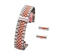 NXNONEPD Five-Bead Stainless Steel Watch Strap Replacement Metal for Sub Series-Rose Gold 21Mm/Silver Gold/21Mm