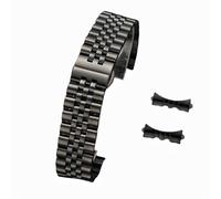 NXNONEPD Five-Bead Stainless Steel Watch Strap Replacement Metal for Sub Series-Rose Gold 21Mm/Silver Gold/21Mm
