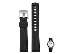 NXNONEPD For Omega 300 universe 007 Curved End Fluorous Rubber silicone watchband 20mm Watch Soft strap Men Replacement