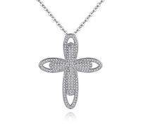NXNONEPD GSZCCZS Fashion White Aaa Cubic Zirconia Cross Pendant Necklaces For Women Special Design Cross Charm Choker Necklaces Jewellery
