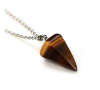 NXNONEPD GSZCCZS Natural Gem Stone Pendulum Necklace Crystal Quartz Stone Dowsing Pyramid Pendant Necklace Women Men Chakra Jewelry-Rose Quartz