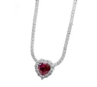 NXNONEPD Gszcczs plata plata plata 8 * 8 mm rubí rubí collar colgante de diamantes de alto carbono para mujeres regalo de joyería espumosa