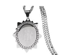 NXNONEPD jewelry New For Trendy 2025 Lucky Arabic God Allah Pendant Necklace For Women Stainless Steel Crystal Muslim Islamic Necklaces Long Necklace Jewelry Fashion Accessories Creative