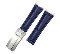 NXNONEPD Metal End Genuine Leather Watchbands，For Daytona SUB Submariner GMT Master Yacht 20mm Watch Strap Green Blue Black Band 17.5-18.5cm Wrist