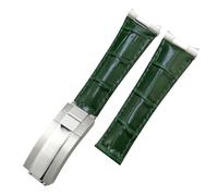 NXNONEPD Metal End Genuine Leather Watchbands，For Daytona SUB Submariner GMT Master Yacht 20mm Watch Strap Green Blue Black Band 17.5-18.5cm Wrist