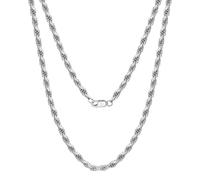 NXNONEPD Necklace for Women and Men, Couple Charm Necklace Simple 1.5MM Width Rope Chain Chain Necklaces - Jewelry Birthday Gift
