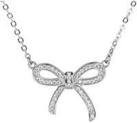 NXNONEPD necklace Silver Chains For Women,Shiny Bow Women Sterling Shape Zircon Pendant Dainty Trendy Choker Chain Jewelry Her Girls Couples