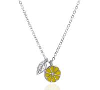 NXNONEPD necklace Silver Necklace,Sterling Leaves For Women Sterling Lemon Fruit Pendant Dainty Trendy Choker Chain Jewelry Her Girls Couples