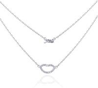 NXNONEPD necklace Silver Necklaces For Women,Sterling Layered Women Sterling Letter Me Lip Zircon Pendant Dainty Trendy Choker Chain Jewelry Her Girls