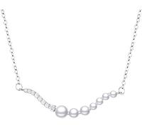 NXNONEPD necklace Sterling Silver Necklace,Exquisite For Women Pearl Zircon Pendant Dainty Trendy Choker Delicate Chain Gift Jewelry Her Girls Couples