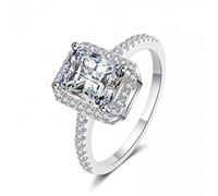 NXNONEPD S925 Anillo de plata 1/2 quilates Baguette Moissanite pasada Joya de diamantes Regalo de boda