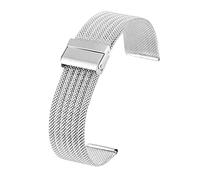 NXNONEPD Watch Strap 18MM 20MM 22MM 24MM Silver Stainless Steel Mesh Strap with Hook Buckle Advanced Replacement Wristband Bracelet