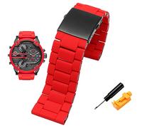 NXNONEPD Watch Strap For Diesel DZ7370 DZ7395 DZ 7430 DZ7396 Men's Large Dial Silica Gel Fine Steel Watch Band 28mm