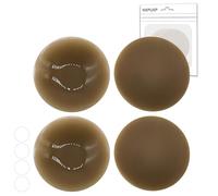 NXPUXP 2 Pares Cubiertas para Pezones Ultrafinas,Cubre Pezones Invisibles Reutilizables para Mujer,Resistente al Sudo,No Irrita el Pecho(8 cm Ø,A4)